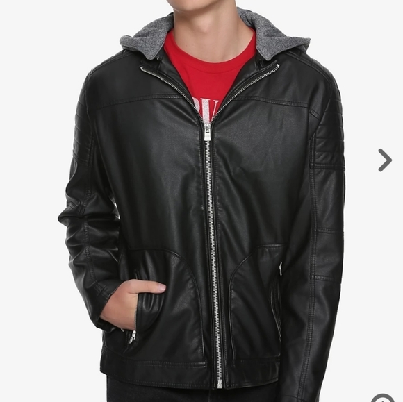 Hot Topic Other - Like new! Hot Topic Moto Jacket Removable Hoodie Black - Sz Medium